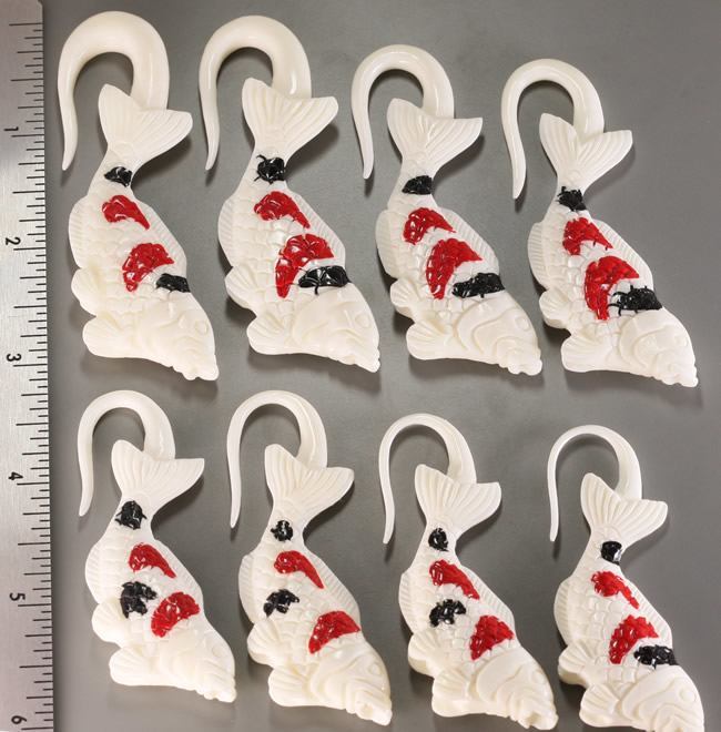 KOI FISH Hanger Carved from Bone - 1.5mm - 8mm - Price Per 1