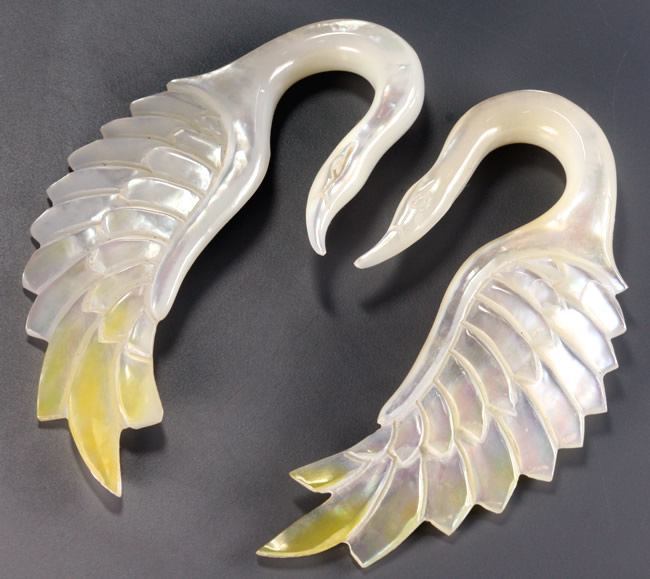 Mother of Pearl SWANS Hanger Organic Jewelry - 2mm - 9.5mm - Price Per 1