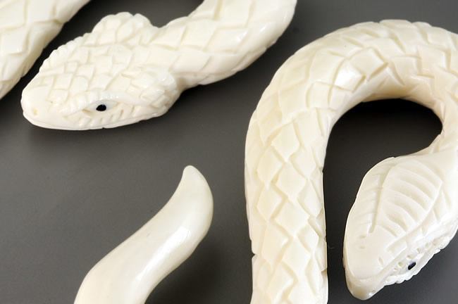 White Snake Bone Hangers — Pick Size — Price Per 2