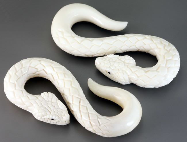 White Snake Bone Hangers — Pick Size — Price Per 2