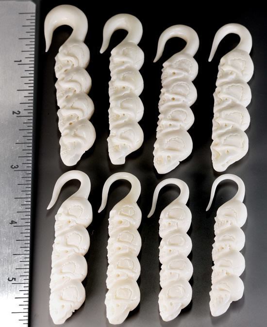 4 SKULLS Carved from Bone - 1.5mm - 8mm - Price Per 1