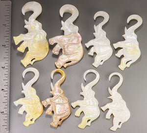 Mother of Pearl AFRICAN ELEPHANT Hanger Organic Jewelry - 2mm - 9.5mm - Price Per 2