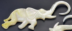 Mother of Pearl AFRICAN ELEPHANT Hanger Organic Jewelry - 2mm - 9.5mm - Price Per 2