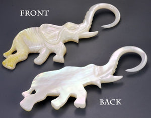 Mother of Pearl AFRICAN ELEPHANT Hanger Organic Jewelry - 2mm - 9.5mm - Price Per 2