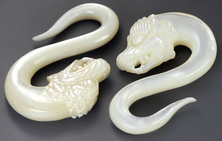 Mother of Pearl DRAGON HEAD Hanger Organic Jewelry - 2mm - 8mm - Price Per 1
