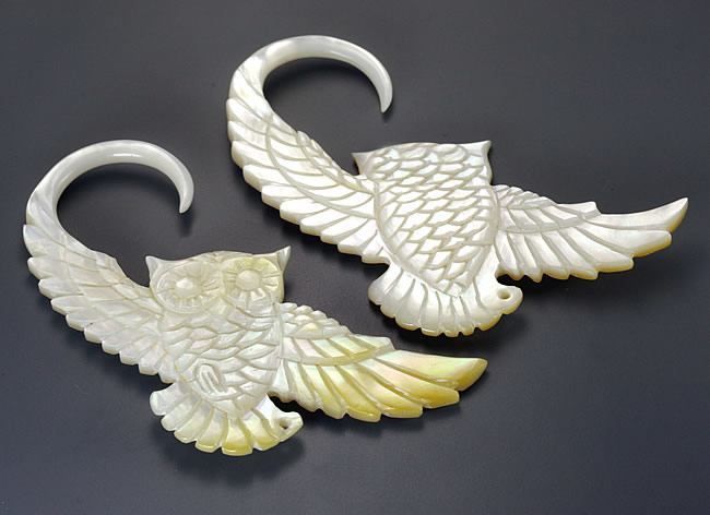 OWL Mother of Pearl Organic Jewelry - 2mm - 9.5mm - Price Per 2