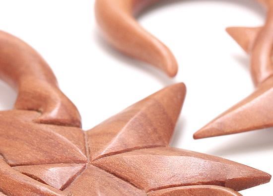 NAUTICAL STAR with Vines Red Saba Wood Hanger 3mm-12mm Price Per 1