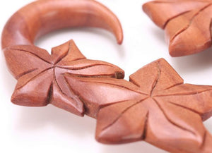 FALL LEAVES Red Saba Wood Hanger 3mm-12mm Price Per 1