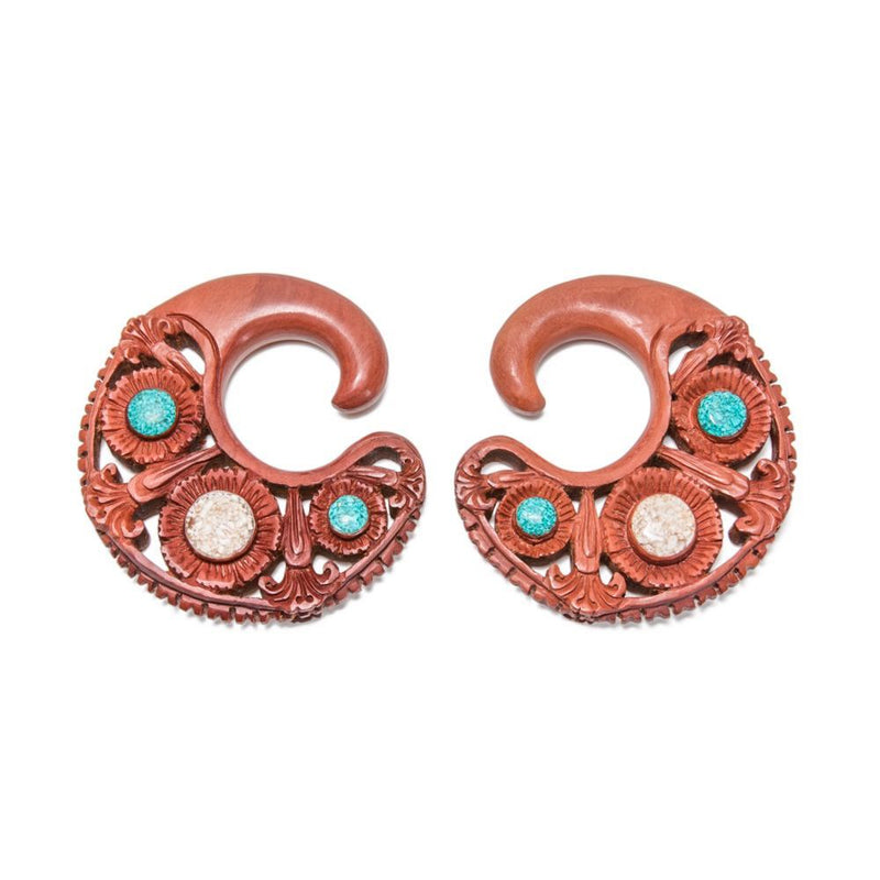 Intricate Flower of Life Saba Wood Hangers - 3mm - 12mm - Price Per 2