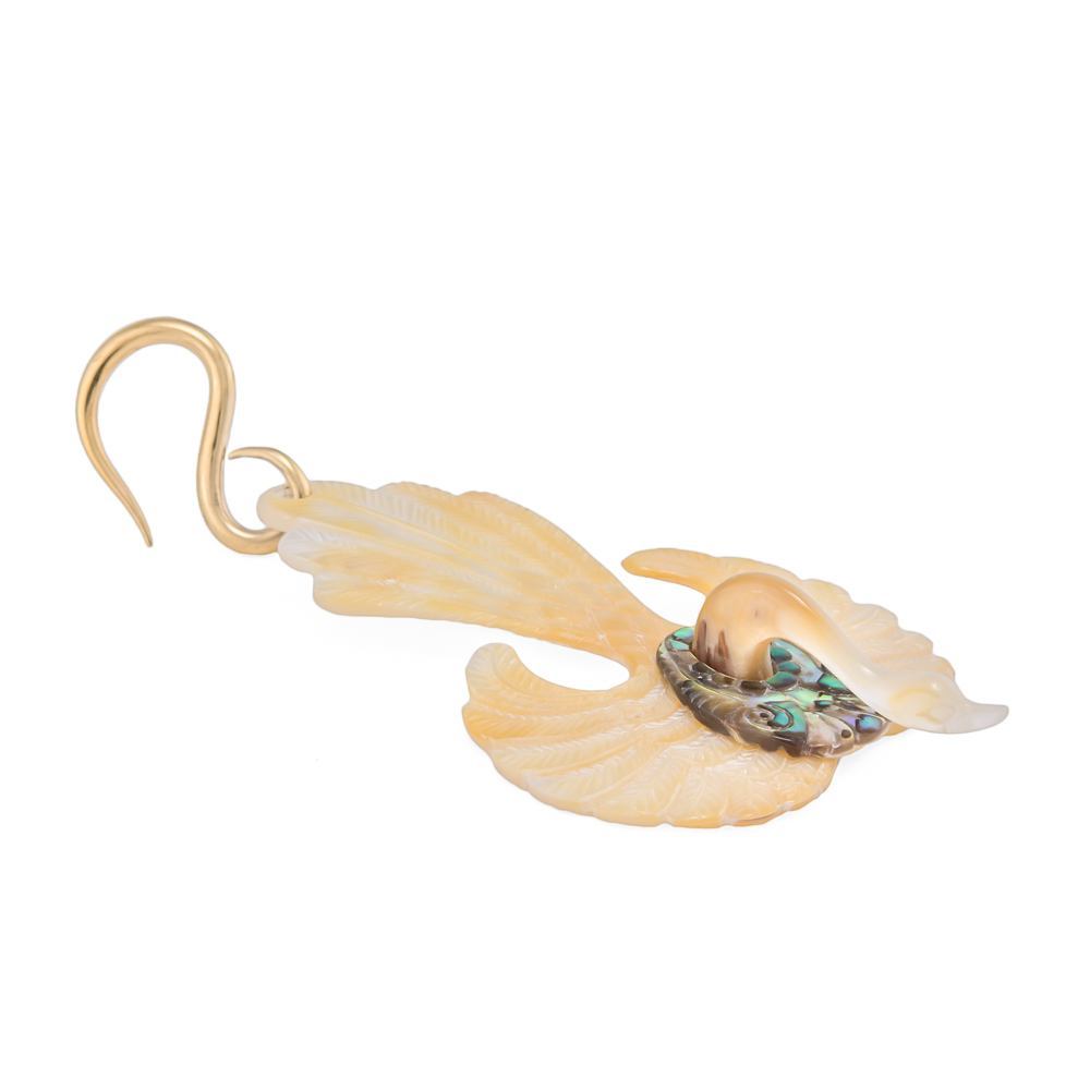 Golden Swan Mother of Pearl Abalone Earrings - 1mm-3mm - Price Per 2