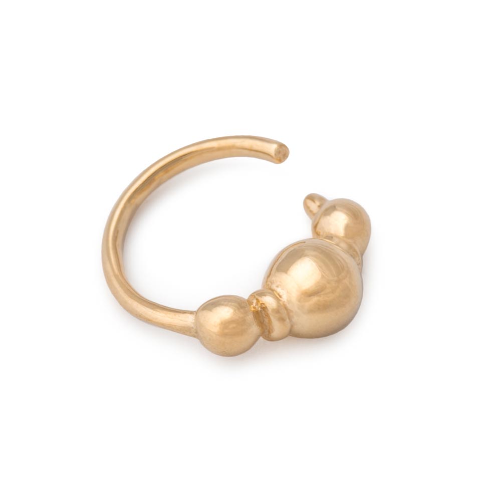 16g Gold Plated Center Ball Bendable Ring — Price Per 1
