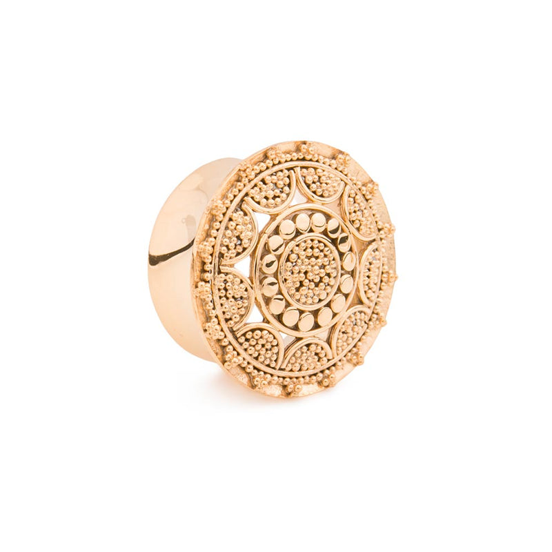 Tribal Sunshine Gold Plated Plug — Price Per 1