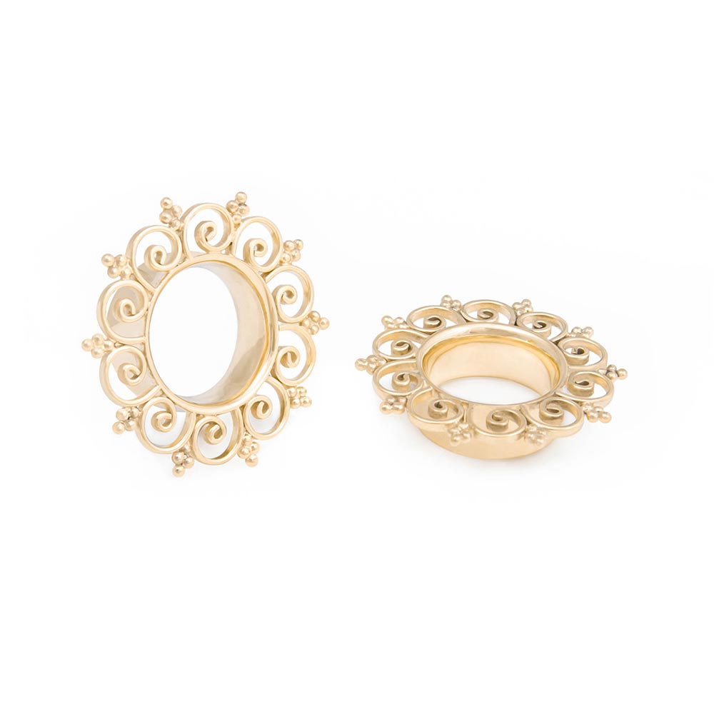 Gold Plated Floral Energy Plug — Price Per 1