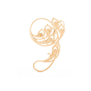 Peacock Feathered Gold Plated Ear Wrap — Price Per 2
