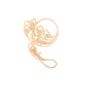 Peacock Feathered Gold Plated Ear Wrap — Price Per 2