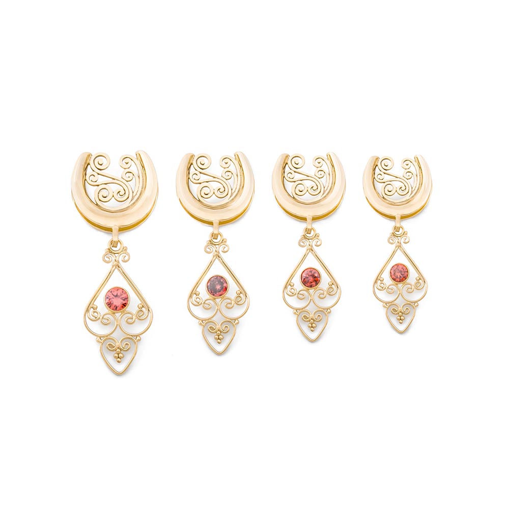 Wayward Winds Gold Plated Saddle Plug with Heart Dangle — Price Per 1