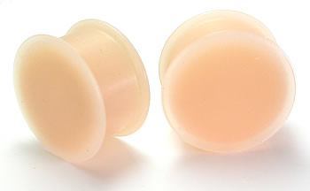 Version 1.0 Flesh Tone Silicone Hider Plug by Kaos Softwear — 10g up to 1" — Price Per 2