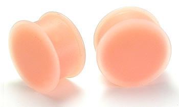 Version 1.5 Flesh Tone Silicone Hider Plug by Kaos Softwear — 10g up to 1" — Price Per 2