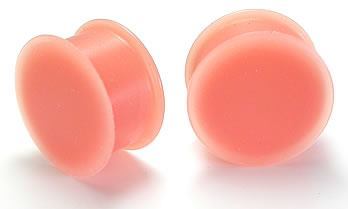 Version 2.0 Flesh Tone Silicone Hider Plug by Kaos Softwear — 10g up to 1" — Price Per 2