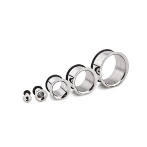 Single Bigger Flared Stainless Steel Earlets 8g - 1" - Price Per 1