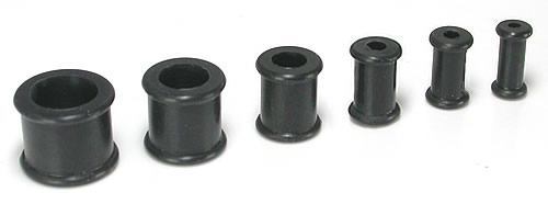 Black Flexible Silicone Earlets Painful Pleasures 6g-1" - Price Per 1