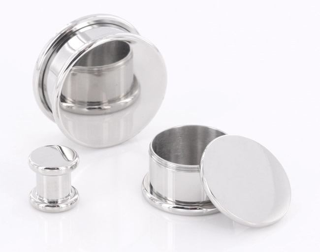 BOX Plugs Steel Threaded Hollow Center STASH 8mm - 26mm - Price Per 1