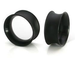 Black Silicone Skin Eyelet by Kaos Softwear — 10g up to 3" — Price Per Pair