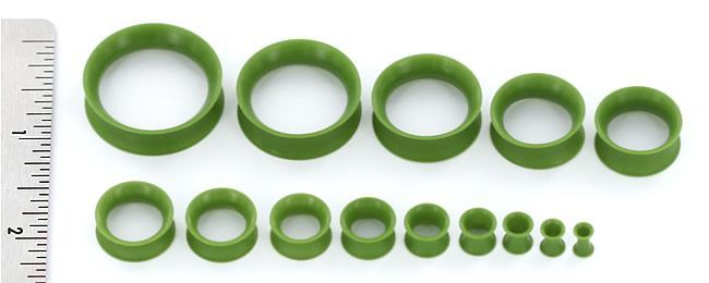 Olive Drab Green Silicone Skin Eyelet by Kaos Softwear — 10g up to 1" — Price Per 1