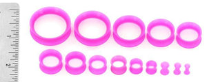 Hot Pink Silicone Skin Eyelet by Kaos Softwear — 10g up to 1" — Price Per 1