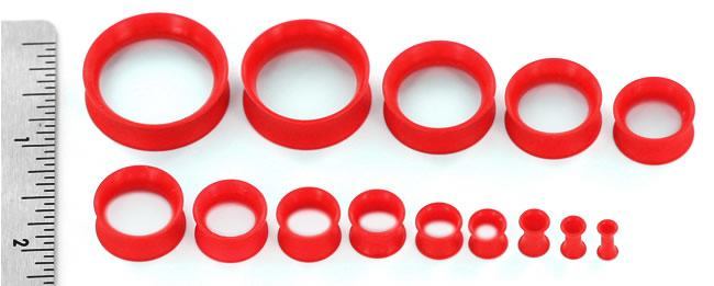 Red Silicone Skin Eyelet by Kaos Softwear — 10g up to 1" — Price Per 1