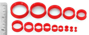 Red Silicone Skin Eyelet by Kaos Softwear — 10g up to 1" — Price Per 1