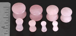 Double Flare Rose Quartz Stone Plug — Price Per Pair