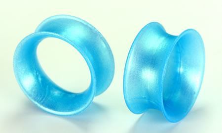 Sea Blue Pearl Silicone Skin Eyelet by Kaos Softwear — 10g up to 1" — Price Per 2