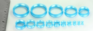Sea Blue Pearl Silicone Skin Eyelet by Kaos Softwear — 10g up to 1" — Price Per 2