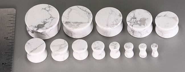 White Pine Howlite Stone Plug — Price Per 1