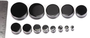 Double Flare Black Agate Stone Plug — Price Per Pair