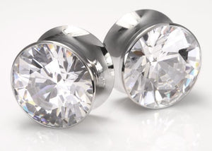 Double Flare Stainless Steel Bling Plug — Price Per Pair
