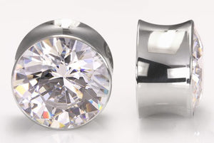 Double Flare Stainless Steel Bling Plug — Price Per Pair