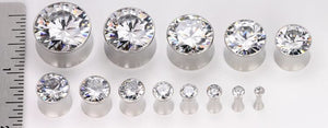 Double Flare Stainless Steel Bling Plug — Price Per Pair