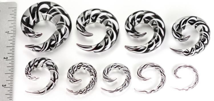 8g - 5/8" Pyrex Glass RIBBON SPIRAL - Price Per 1