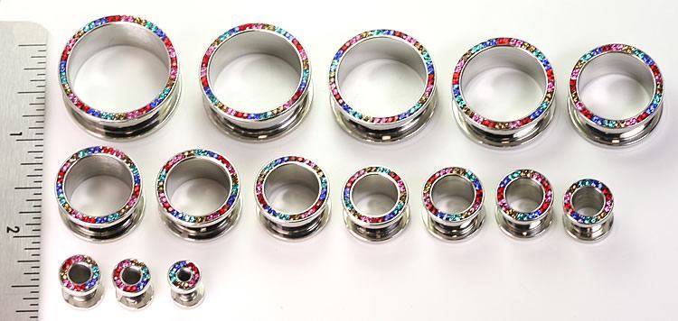 DE COLORES Threaded Tunnel  High Polish Steel Ear Jewelry 4mm - 1" - Price Per 1