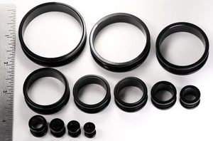 Black Acrylic Threaded Tunnel - 6g up to 2â - Price Per 1