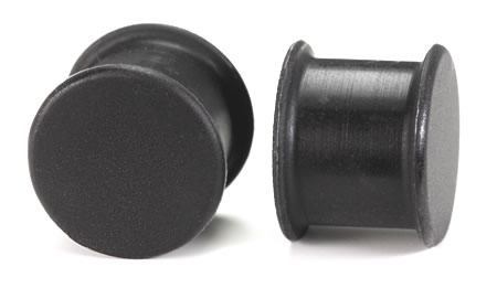 Black Silicone Hollow Plug by Kaos Softwear — 10g up to 1" — Price Per Pair