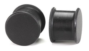 Black Silicone Hollow Plug by Kaos Softwear — 10g up to 1" — Price Per Pair