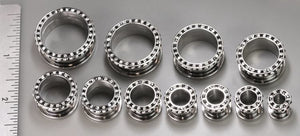 INTERNAL THREADING Black Clear Alternate Stone Setting on Side & Top Rim - 8mm - 26mm - Price Per 1