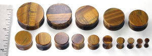 Double Flared Tiger Eye Stone Plug — Price Per Pair