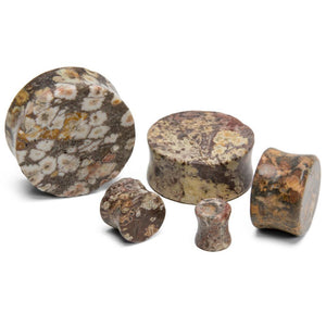 FOSSIL PLUG STONE Double Flare Plugs 10g - 1" - Price Per 1