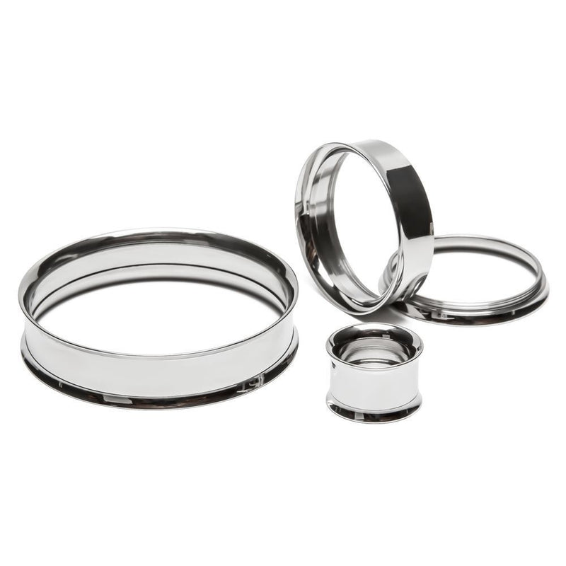 Stainless Steel Threaded Tunnel - Use Plain or with Picture or Wooden Disc Insert - Price Per 1