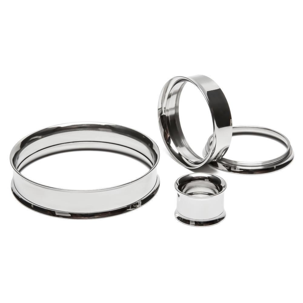 Stainless Steel Threaded Tunnel - Use Plain or with Picture or Wooden Disc Insert - Price Per 1