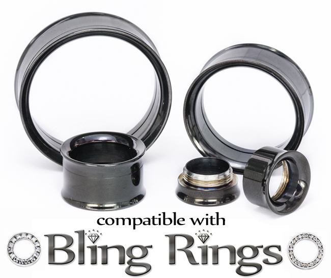 Black PVD Coated Insert-Ability Double Flare Steel Tunnel - Price Per 1